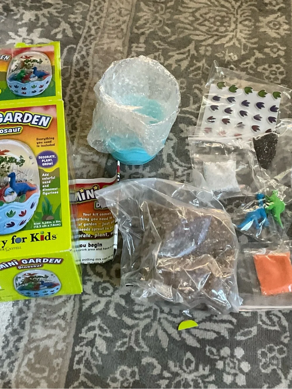 Mini Chia seed garden dinosaur boys kids activity set toy learning